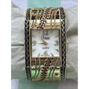 Vivani Gold Tone Women’s Cuff Watch